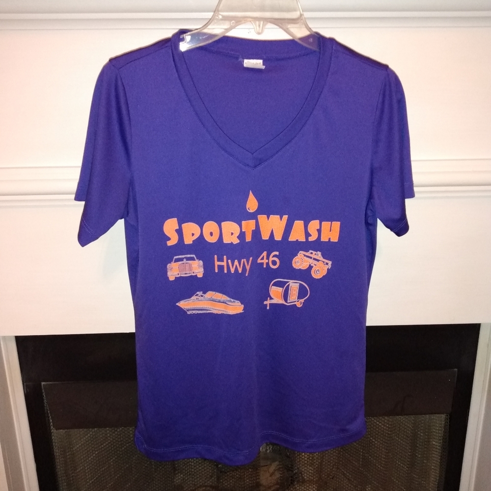 Retro  purple women's "Sport Wash"  Hwy 46 T-Shirt Size medium